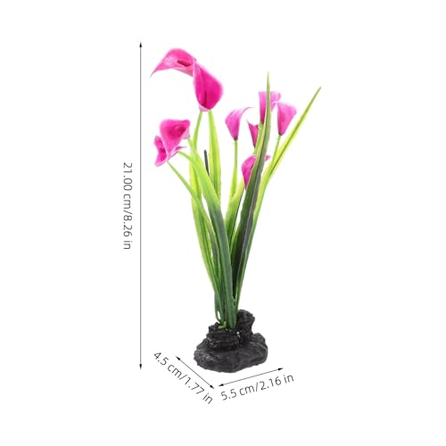 SHINEOFI 2pcs Realistic Fake Aquarium Decor Plants, Plastic Fish Tank Accessories, Compact Desktop Fish Tank Decoration for Household Aquariums
