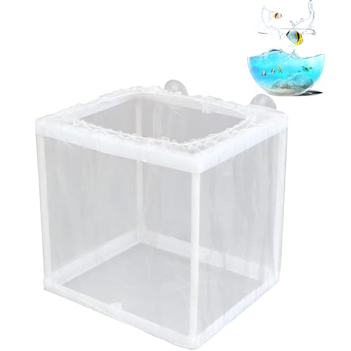 Breeding Isolation Box – White Nylon Net Chamber, Fry Hatchery with Suction Cups, Compact Tank Divider | Practical Setup for Aquatic Offering Safe Separation Protection Inside Aquarium Spaces - size: Small