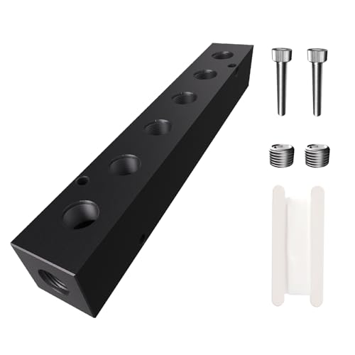 1/4" NPT Air Compressor Manifold, Line Hose Splitter 6 Way 8 Ports Pneumatic Manifold Air Distribution Block with Accessories - style: 6 Way 8 Ports