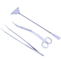 Stainless Steel Fish Tank Cleaning Starter Kit Aquarium Curved Tweezer Scissors Spatula Tools - 27cm Tweezers - size: 27cm Tweezers