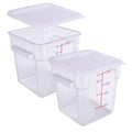 2 Pack RED Square Food Storage Container With Lid,Commercial Storage Box With Scale & Handle,Cake Making,Dough Marinating Meat,Kitchen Supplies (8 Quart) - size: 7.5 Quart-RED LID & MEASURING LINE