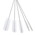 10" Tube Brush Set - 5-Pack Large Nylon Straw Cleaner White | 5 large diameter nylon brushes, Flexible stainless steel handles, Perfect for reusable straws water bottles and tumblers - color: White, size: Large 5 Pack (8mm 12mm 16mm 20mm 24 mm)