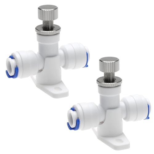 2pcs RO Water Flow Control Valve Compatible with 1/4 Inch Hose OD POM Plastic for RO Water Systems/Pure Water Systems/Water Purifiers/Water Dispensers