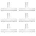 Plastic 3/8" ID Hose Barb Fittings, Equal Barbed Tee Pipe Connectors 3 Way Joint Splicer Mender Union Adapter for Boat Aquarium, Pack of 6 - size: 3/8 Inch