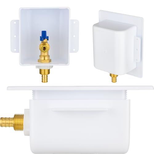 EFIELD Universal Ice Maker Box,1/2-Inch Pex Crimp Inlet with Installed 1/4-Turn Ball Valve, (Crimp Pex 1807),(IM016) - size: without Arrestor, style: Pex Crimp