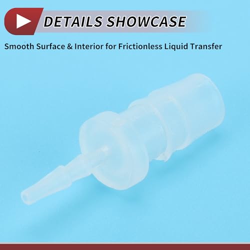 5 Pcs Aquarium Plastic Hose Barb Fitting 1/16" to 1/4" Hose ID Connectors Clear Plastic - size: 1/16"-1/4"
