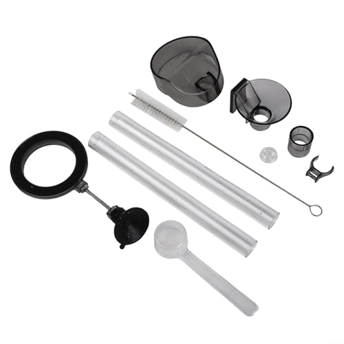PC Shrimp Feeder Set, Adjustable Aquarium Fish Feeding Tube Kit with Ring and Brush, for Tanks up to 15mm, Includes Measuring Spoon, Transparent