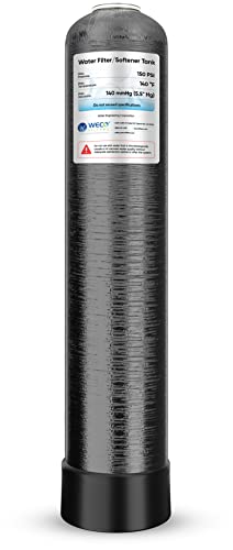 WECO Mineral Tank for Water Softener/Filter - Polyethylene Inner Shell Pressure Vessel with 2.5" Top Opening - 150 PSI Max Pressure - 120 °F Max Temperature - 7x35, Black