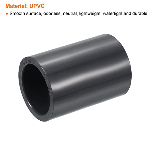 PATIKIL UPVC Pipe Fitting 1" Socket Schedule 80, 3 Pack Straight Coupling Adapter Connector, Gray - size: 1 Inch