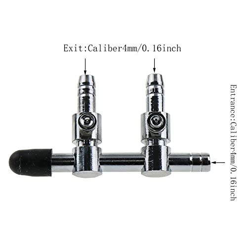 2pcs Air Splitter Flow Control Valve Fish Tank Oxygen Pump Accessories Stainless Steel 2-Way Fish Tank Air Flow Control Lever Valve Distributor Splitter