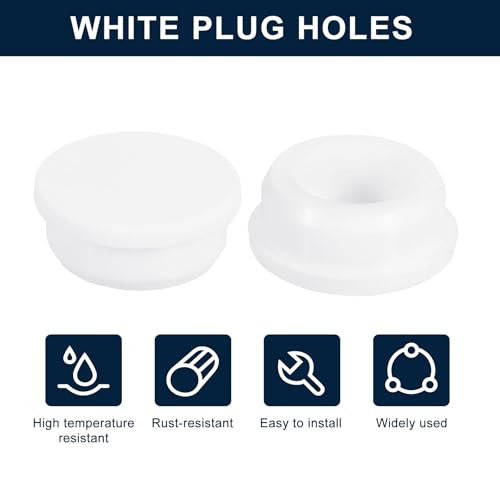 uxcell 4Pcs White Plug Holes, Waterproof Rubber Button Plug for 33.5mm / 1.32" Hole - size: 33.5mm