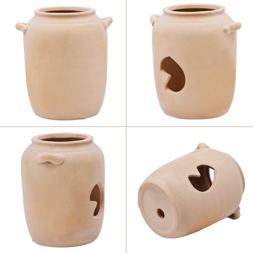 Saim Ceramic Jar Aquarium Decorations Betta Fish Tank Cave Accessories for Shrimp Cichlid Hiding Breeding Small Fish Bowl Hide Ornaments Betta Toys Hideout House