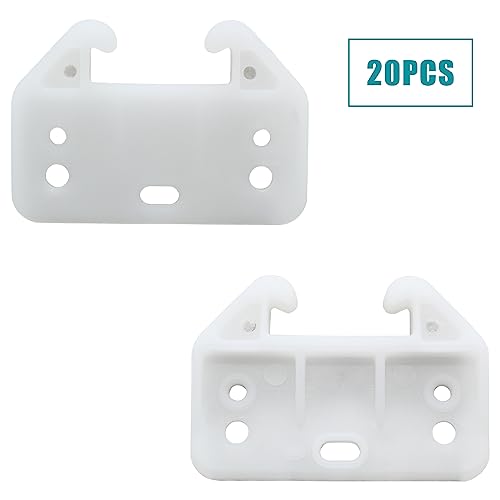 Litoexpe 20pcs Plastic Drawer Guides, Rear Drawer Track Guide Replacement, Center Mount Dresser Drawer Guide Brackets for Dressers, Hutches, Bedside Table and Drawer Systems (Without Screws) - size: 60×41×28mm - 20 Pcs