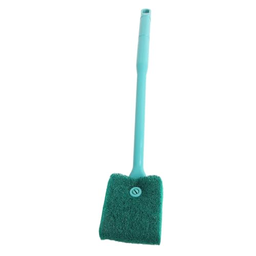 Tnfeeon Aquarium Scraper Double Sided Sponge Brush Cleaner Long Handle Fish Scrubber Sponge Scrubber Cleaner for Glass Aquariums and Home Kitchen 15.7 inches(Green)