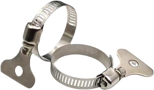 10-Pack 304 Stainless Steel Hose Clamps with Adjustable Thumb Screw, Key-Type Design, 8mm Bandwidth, Ideal for Plumbing, Automotive, and Machinery Applications (Size:21-38 mm(13/16"-1 1/2") - size: Size:21-38 mm(0.827"-1.496")