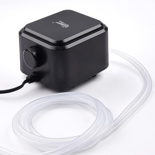 hygger Quiet <30dB Aquarium Air Pump, Adjustable Low Decibel Oxygen Fish Tank Pump 2 Air Outlets Ultra Silent Powerful Aerator Pump with Accessories Max 80GPH/160GPH/255GPH(3.5W,Up to 120Gallon) - size: 3.5W,Up to 120Gallon
