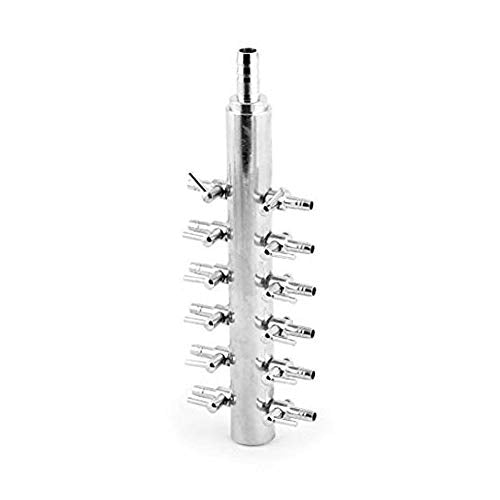Aquarium 12 Way Inline Manifold Air Flow Pump Tubing Splitter Lever Control Valve - size: 12 Ways