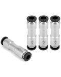 QWORK Push to Connect Air Fitting Valve - 1/4" OD, Nickel Plated Brass Check Valve for Air, Vacuum, Pack of 4 Connect One Way Inline Air Pneumatic Valves