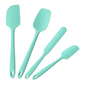 4-Piece Silicone Spatula Scrapers: Doosu 600°F Heat Resistant Food Grade Kitchen BPA Free Rubber Baking Cooking Tool Nonstick Utensil Set for Mixing, Scraping, Folding, Stirring, Serving (Aqua Sky) - color: Aqua Sky, size: Set of 4