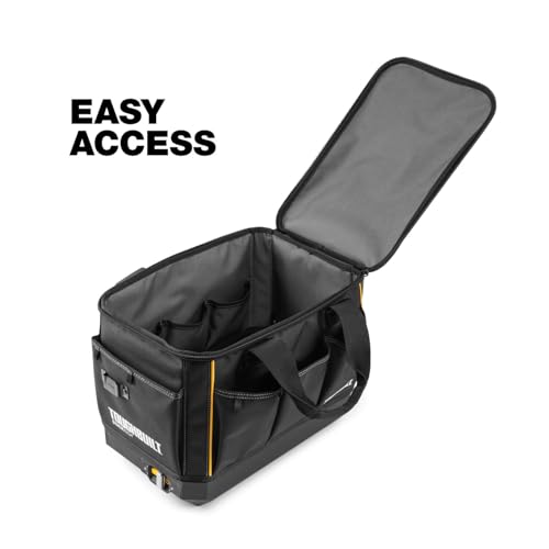 ToughBuilt – StackTech 11" Zippered Tool Bag, Auto-Locking System with Wide Opening, 1680D Fabric & Waterproof Hard Base for Jobsite Organization (TB-B1-S-60C) - size: 11" Tool Bag
