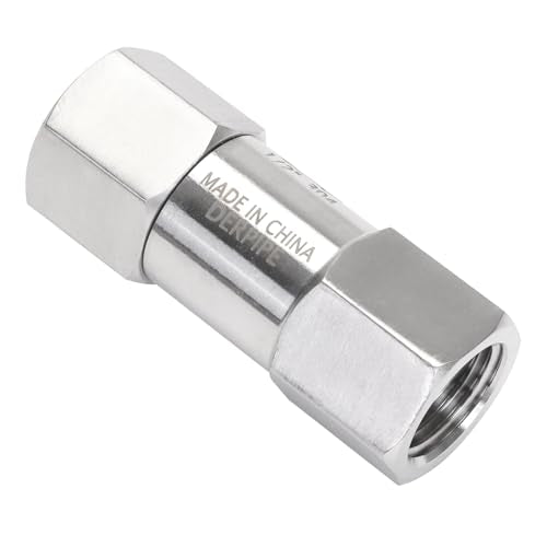 Air Check Valve - 1/2" NPT Female High Pressure Stainless Steel Hex One Way Valve For Air - size: 1/2" NPT, style: High Pressure Female x Female