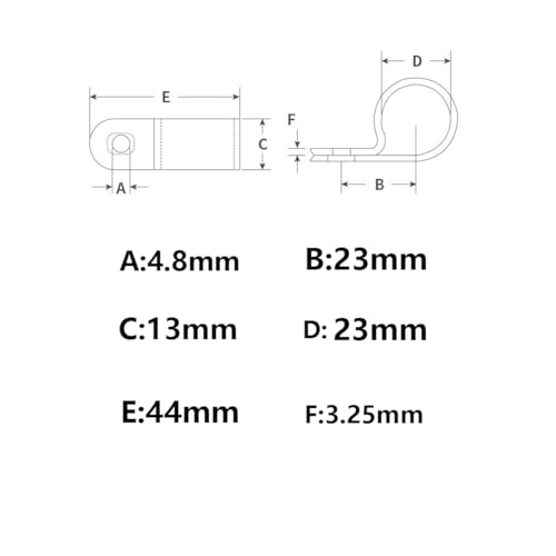 50 Pcs 1 Inch R-Type Nylon Cable Clamp，White 1" Plastic Wire Clips Fasteners Assortment for Wire Management - size: 1 INCH 50PCS R-Type