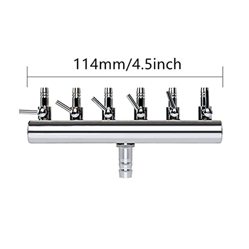 Aquarium Air Valve 6 Way Inline Manifold Air Flow Pump Tubing Splitter Lever Control Valve