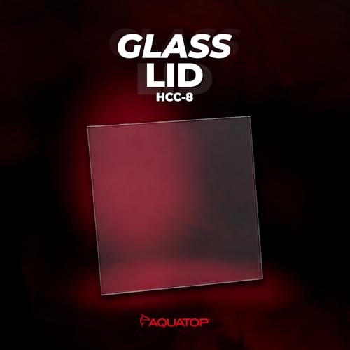 Aquatop Glass Lid with Clips for HCC-8 Tank – 3mm Thick, 7.17 in x 7.09 in – Durable Aquarium Cover – High Clarity Low Iron Glass – HCC-LID8