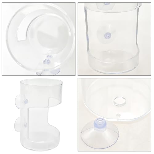 2 Pack PS Plastic Fish Feeders, Tank Feeding Tray with Suction Cup, Artemia Clear Floating Fish Tank Dish Tray, Tank Divider Supplies