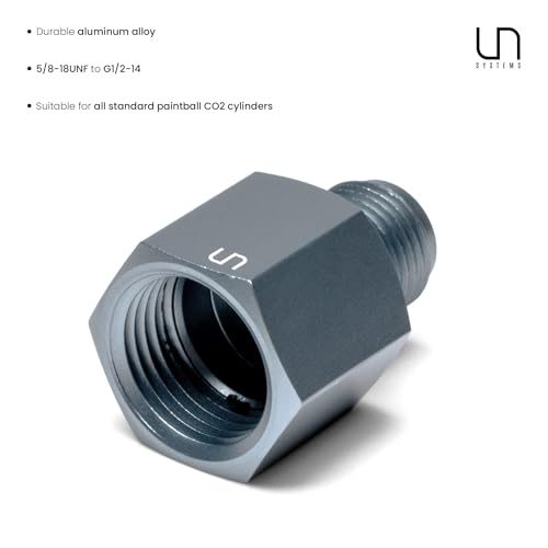 Ultum Nature Systems Micro Paintball Adapter - 5/8-18 UNF Male to G1/2-14 Female - Pair UNS Micro Regulator to 16-24oz CO2 Cylinder Pro, Aluminum Alloy High-Pressure Connector for Planted Tanks