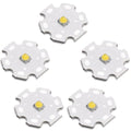 5Pcs 3W Ultra-Bright White 3535 SMD High Power LED Chip with Aluminum Plate 20mm Star PCB Base Heat Sink Led Chip Replacement(120deg,White 8000K-10000K,DC 3.0-3.4V,700mA) - color: White8000-10000k