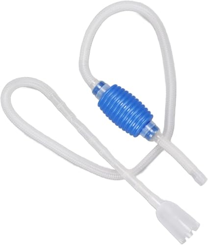 Manual Fish Cleaner, Mini Portable Fish Toilet Suction Machine Convenient Simplely Use Aquarium Siphon Water Changer with Filter for Aquarium Drainage Water Filling and Sucking