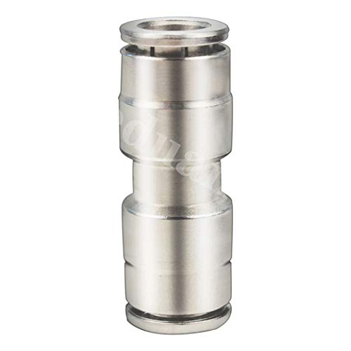 Beduan Push to Connect Fitting 3/8" OD Nickel-Plated Copper Pneumatic Air Fitting Straight Union Tube Connector (Pack of 1) - size: 3/8" OD, style: 1 Piece