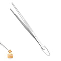 U-Taste 8in Kitchen Plating Tweezer: 18/8 Stainless Steel Food-Grade Metal Food Tong, Seamless-Welding, Sturdy and Flexible with Non-Slip Tips for Serving, Decorating, Cooking, Baking (Pointed Tip) - size: 8in (pointed tip)