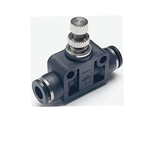 Pneumatic SCF Series 1/4 Inch Tube OD Air Flow Control Valve,Union Pneumatic Speed Control Flow Controller SCF-1/4(Pack of 2) - color: Black, size: 1/4" OD