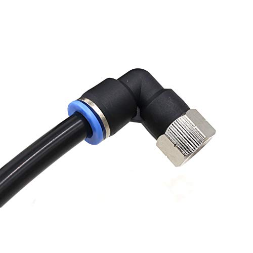 CEKER 10mm Tubing x 1/4" Npt Female Thread Elbow 90 Degree Push to Connect Fittings Air Fittings Pneumatic Quick Connect Fitting Airlines Push In Connectors Tube Fittings 5Packs - size: 10MM X 1/4" FNPT