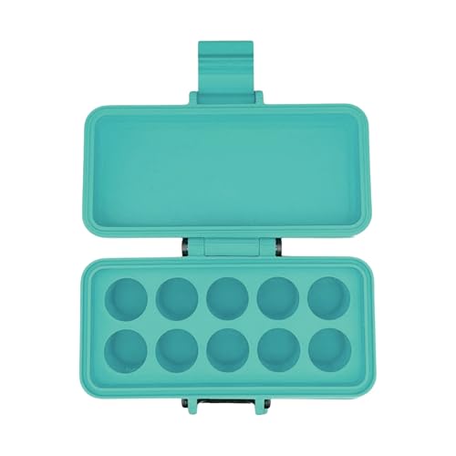 3D Printed Vial Storage Case - Waterproof 3ml Vial Storage Case with 10 Slots - Freezer Safe Hard Shell Essential Oil Case for Home, Fridge, Travel, 16mm Max Diameter, 35mm Max Height - color: Arctic Teal, size: 10 Slots