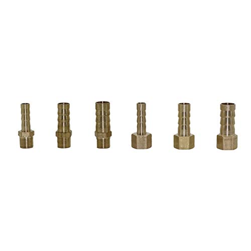Hose Connector Adapter Brass 1/8" Female/Male Thread To 6/8/10mm Pagoda Connector Aquarium Adapter Water Hose Connector Gas Soft Tube (Color : Silver)
