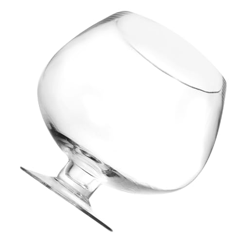 UKCOCO Elegant Glass Fish Bowl: Multi-Functional Betta Fish Tank, Desktop Goldfish Aquarium - Clear Glass Vase for Home Office Decor, 7.47 Inch