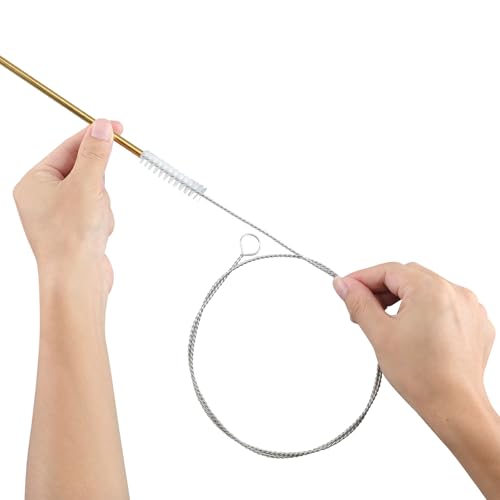 25 Inches Flexible Tube Brush, Extra Long Straw Brush, Pipe Cleaner Brush for Cleaning Straw, Feeding Tube, Siphon Hose, Drain Clog, 4PCS (White) - color: White