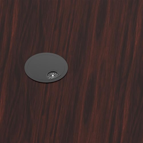 10 Pack Desk Grommet 2-1/8 Inch 53mm, ABS Plastic Computer Desk Wire Hole Cover, Office Desktop Cord Cable Hole Ring, Black