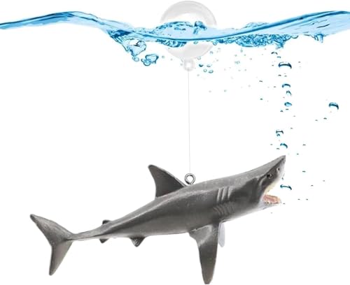 Floating Shark Ornament - Adjustable Aquarium Shark Animal Decor | Aquarium Floating Shark Ornaments Thematic Ornaments Suitable for Aquarium All Kinds of Fish Tank and Home Aquarium Accessories