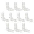 PATIKIL 1/2" Plastic Hose Barb 90 Degree Elbow, 10 Pack L-Barb Fittings 2 Way Equal Barbed Joint Connector Splicer Mender Hose Adapter Union Adapter for Aquarium Fuel Gas Liquid Air - size: 0.5 Inch