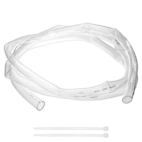 M METERXITY Vinyl Tubing 20mm ID x 24mm OD 10ft Flexible Plastic Tube with 2 Hose Ties, Lightweight Hybrid PVC Hose for Water Gardening/Airline/Aquarium Tubing [Clear] - size: 20mm ID x 10ft
