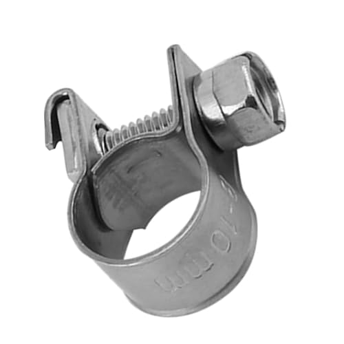 10pcs Stainless Steel Hose Clamps – Adjustable 6-20mm Fuel Line Pipe Clips for Air, Water, Silicone & Fuel Hoses (8-10Mm) - size: 8-10Mm