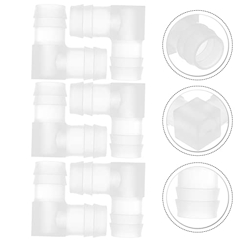 TEHAUX L-Shaped Hose Elbow Connector 1.49×1.49×0.62 in, 6-Pack Plastic Barb Fitting – Kink-Resistant 90° Flow Control for Garden, RV & Industrial Water Systems – for Outdoor Plumbing, Lab Tubing, Food
