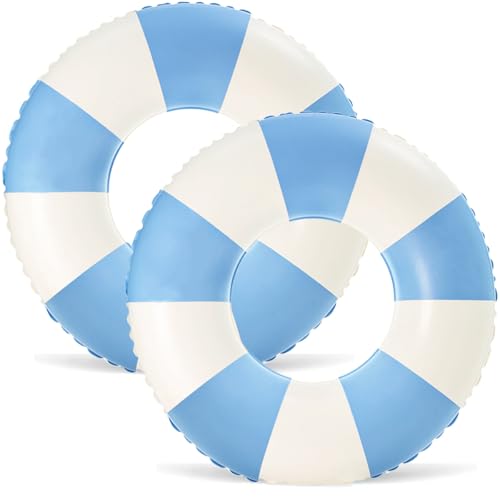 2 PCS Inflatable Pool Floats for Swimming Pool Party Lake Beach Adults - Floaties Pool Tubes Swim Rings Tubes Floaties for Beach Pool Party Decorations - color: Blue, size: 29"