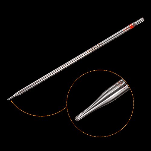 PATIKIL Graduated Dropper Pipettes, 1 Pcs 5ml Reusable Borosilicate Glass Pipette for Transfer Liquid for Laboratory, Chemistry, Clear - size: 5ml
