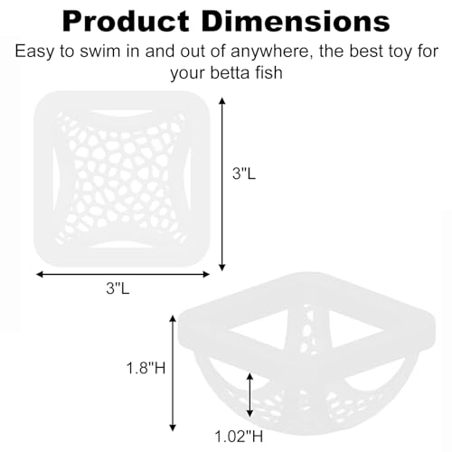 Floating Betta Hammock and Feeding Ring, Aquarium Beta Hideout, Cave, Bed, Resting Spot, Betta Fish Toys and Decor - color: Square-White