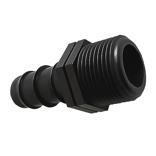Lakesstory 3/4 Inch PVC Barbed Hose Connector - Sch 40, 3/4 Inch MNPT Male Pipe Thread, Black, 1 Piece, 2.5 Inch Length - color: Black, size: 3/4 in hose connector